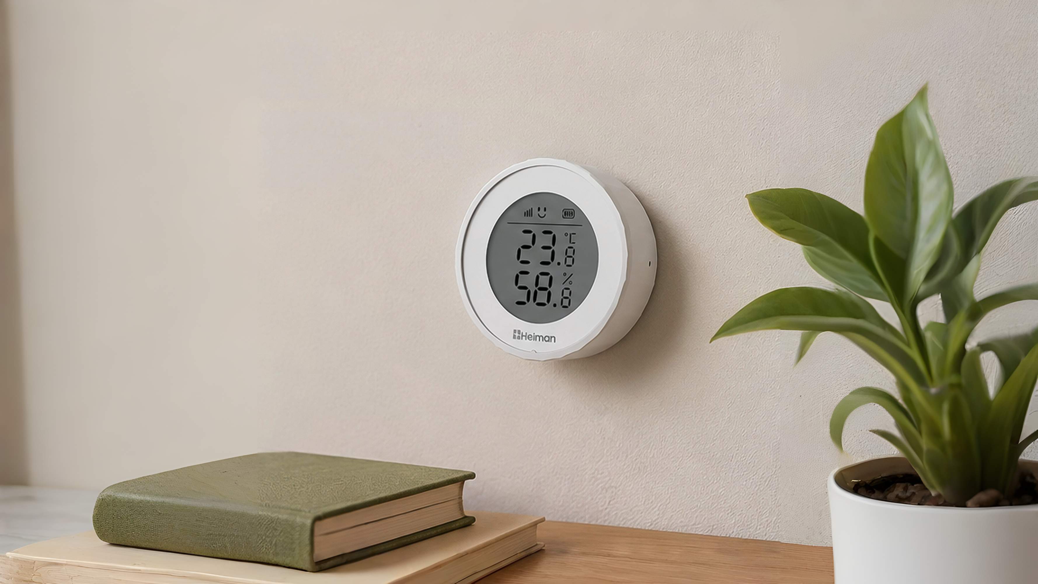 Heiman smart temperature and humidity sensor senzor vlhkosti a teploty ukázkové foto 3 nalepení  evtech_cz